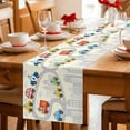 thumbnail image 5 of Beige Childlike Fun Table Runner 72 Inches, Abstract Modern City Car Silhouette Bed Runner Dresser Scarves Tabletop for Indoor Outdoor Parties/Ceremony/Banquet, 14" x 72", 5 of 9