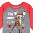 thumbnail image 3 of Disney Bambi - Christmas - I'm Snow Cute Roses - Toddler & Youth Raglan Graphic T-Shirt, 3 of 6