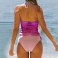 thumbnail image 4 of Wyzesi Coverups for Swimwear Women Women Swimwear Tankini 2 Piece Normal Swimsuit Backless 2 Piece Printing Adjustable Print Multi Color Padded Strap Bathing Suits Vacation Beach Wear Pink L, 4 of 5