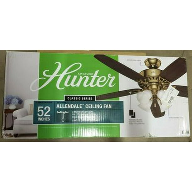 Hunter Ceiling Fan LED Light 52 in. 5Reversible Blades 4Lights