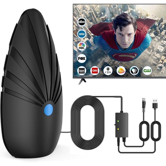 2026 TV Antenna Indoor,Long Range Antenna for Smart TV with Signal Booster,Digital Antenna for Easy Installation and All Smart/Old TVs, Supports 4K 1080P VHF UHF