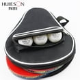 thumbnail image 2 of Double Size Gourd Shape Oxford Cloth Table Tennis Racket Case with Zipper Outer Pouch for 2 Ping Pong Paddle and 3 Balls Blue, 2 of 4