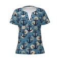 thumbnail image 3 of Naloa Anchors Print T-Shirts Short Sleeve V Neck Tees for Women Fashion Tops Trendy Lightweight Soft Casual Summer Outfits Clothes, 3 of 5