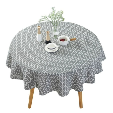 

Polyester Cotton Coffee Table Cloth Tablecloth Dining Room Restaurant Round Table Mat Cover