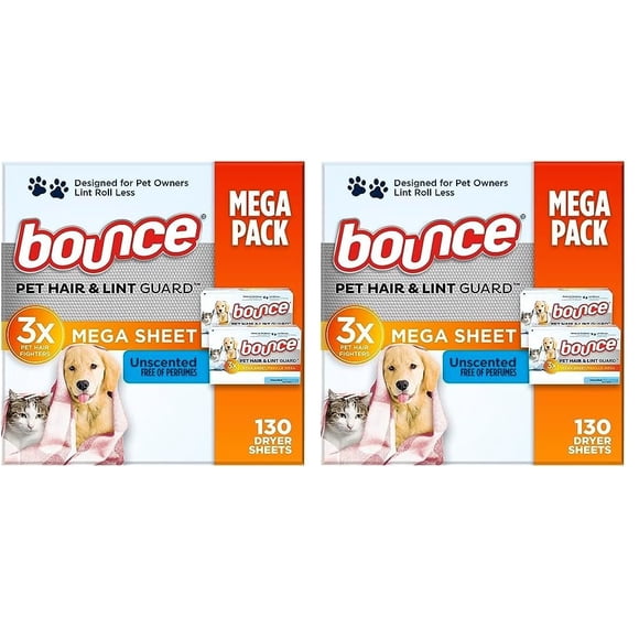 Secadora Bounce para pelo y pelusa para mascotas, 130 unidades, 2 unidades