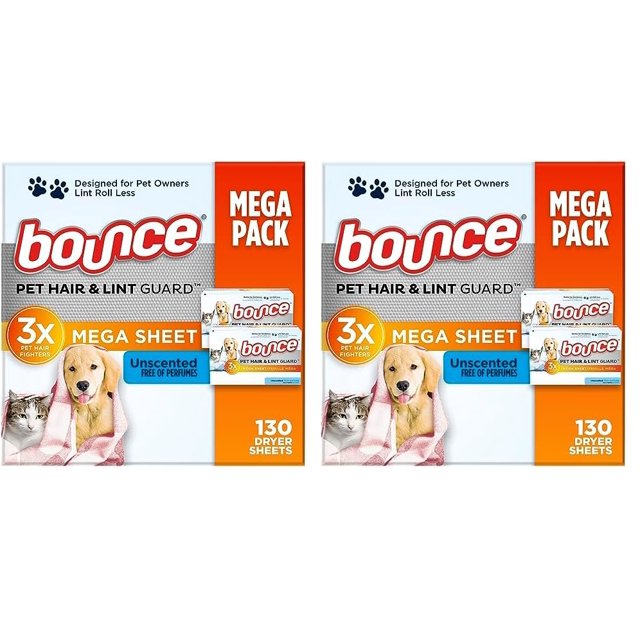 Secadora Bounce para pelo y pelusa para mascotas, 130 unidades, 2 unidades