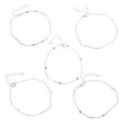 thumbnail image 5 of SEWCHICS Women Foot Anklet Ankle Bracelets Silver Metal 5Pcs 10.2x0.2in, 5 of 8