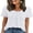 White, variant on Women T Shirts Pleated Short Sleeve Tops Business Casual Dressy Blouses White Tops