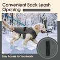 thumbnail image 6 of IDOMIK Warm Dog Coat, Canvas Dog Jacket, Reflective Fleece Pet Cold Weather Vest with Zipper Leash Hole, Gray, M, 6 of 8