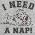 thumbnail image 2 of Junior's One Hundred and One Dalmatians I Need a Nap Graphic Tee Athletic Heather X Large, 2 of 3