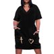 thumbnail image 1 of Signs-vestido holgado con bolsillos para mujer prenda de verano con estampado de melocotón en negro, 1 of 6