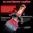 thumbnail image 3 of For Dodge Dart 2013 2014 2015 High Low Beam Bulb Combo - 30,000LMLED Headlight Bulb Kit, 6500K Cool White 600% Super-Bright Bulb, Plug & Play, 3 of 12
