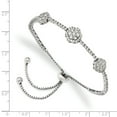 thumbnail image 3 of 925 Sterling Silver Rhodium-plated CZ Adjustable 5in up to 9in Chain Bracelet; for Adults and Teens; for Women and Men, 3 of 3