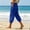 Blue, variant on Women's High Waist Loose Capris 7/8 Length Daily Casual Wear Loungewear Bottoms Solid Color Lightweight Soft Comfortable Relaxed Trousers
