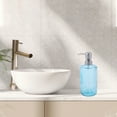 thumbnail image 2 of Unique Bargains 1 Pc Elegant Twill Pattern Soap Pump Dispenser for Bathroom 16.9oz Blue Silver Tone, 2 of 6