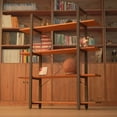 thumbnail image 3 of CONSDAN Industrial Bookshelf, 4 Tier Free Standing Units 55" H, Real Poplar Rustic Bookcase, 3 of 6