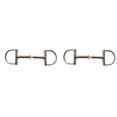 thumbnail image 2 of Stainless Steel Wear-resistant Lightweight Double Jointed D Ring Bit with Copper Rollers Practical Horse Riding Gear for Bag, 2 of 7