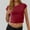 Wine, variant on Cap Sleeve Tops for Women Tight Fitted Crop T Shirts Scooped Neck Basic Tee Plain Classic T-Shirt ComFort Casual Tees Beach Holiday Blouses