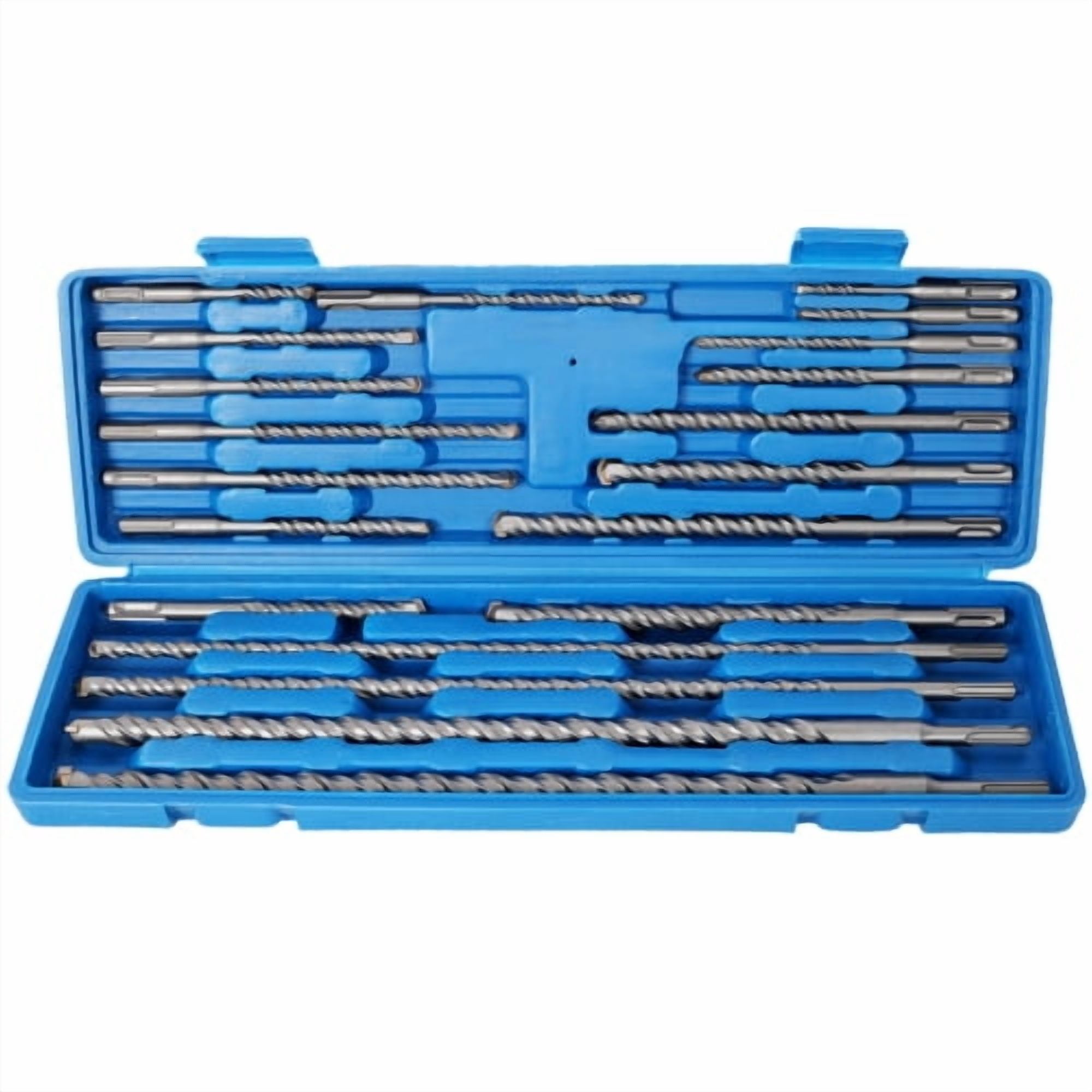 20-Piece SDS Plus Impact Drill Bit Set, Carbide Tipped for Concrete, Brick, Stone – with Portable Storage Case