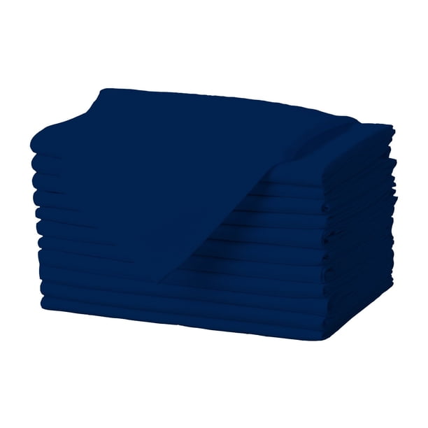 Servilletas de tela Gee Di Moda, color azul marino, 43 x 43 cm, juego de 12