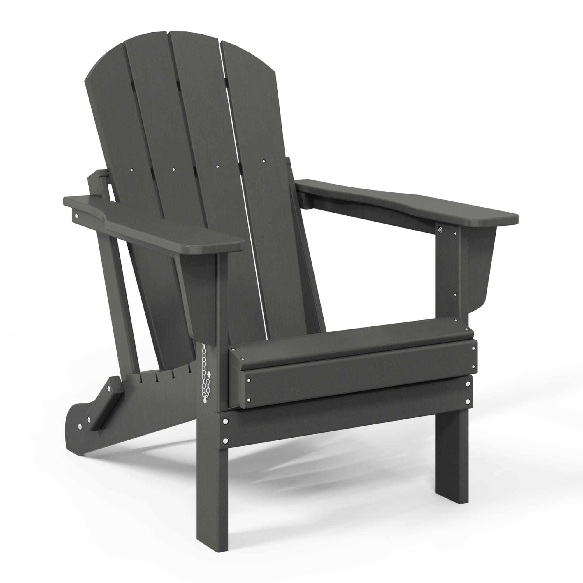 WestinTrends Malibu 3-Pieces Adirondack Chairs Set with Side Table, All Weather Outdoor Seating Plastic Patio Lawn Chair Folding for Outside Porch Deck Backyard, Gray