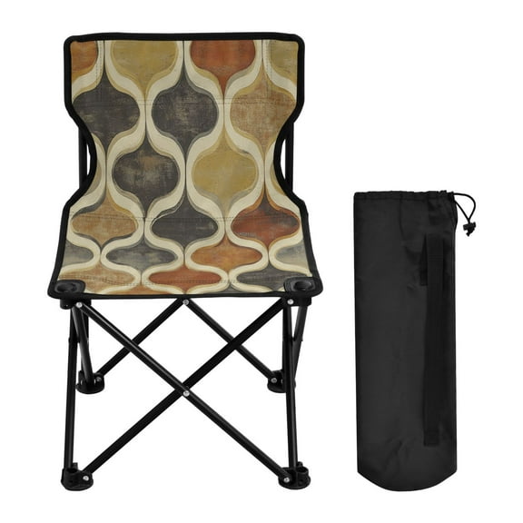 WOBOGO Retro Carpet Camping Chair Convenient Four Corner Backrest Folding Stool Can Hold Up to 220lbs