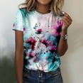 thumbnail image 2 of Women's Bleached Sublimation Short Sleeve Tshirts Cute Tees Tops Casual Soft Breathable Lightweight Trendy Summer Blanks, 2 of 4