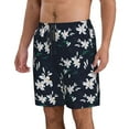 thumbnail image 2 of Logiee Lilies Flowers Print Mens Swim Trunks Quick Dry Board Shorts,Breathable Hawaii Beach Shorts Swimwear Bathing Suits-XX-Large, 2 of 6