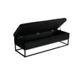 thumbnail image 4 of Storage Ottoman Bench with Flip Top, 58.6" Storage Bench for Bedroom in Velvet, End of Bed Storage Bench with Security Hinges, Ottoman with Storage for Living Room, Entryway, Foot of Bed, Black, 4 of 9