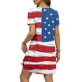 thumbnail image 2 of Womens Dress Shirt, American Flag Casual T Shirt Dress With Pockets 4Th Of July V Neck Short Sleeve Boho Sundress Dinner For Women 2025 Baby Blue Dress Casual Dresses Maxi (M, Red) ZMTing, 2 of 4