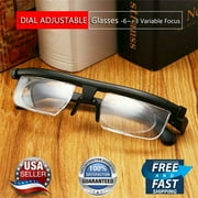 Dial Vision Adjustable Glasses Variable Focus Instant Reading Distance Vision Eyeglass All Ages