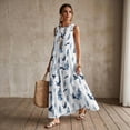 thumbnail image 3 of Xixirimido Eagle Pine Trees Print Summer Dresses for Women Flowy Casual Sleeveless Maxi Dress Beach Vacation Sundresses with Pockets, Size S, 3 of 7