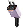 thumbnail image 1 of Cargador retráctil para coche MQOUNY 5 en 1, rápido, 60 W, Bluetooth 5.3, 1 of 7