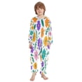 thumbnail image 2 of Vzayyk 4T-14Y Size Aviliable Cozy One-Piece Footless Sleeper Pajama White Background Floral, 2 of 8