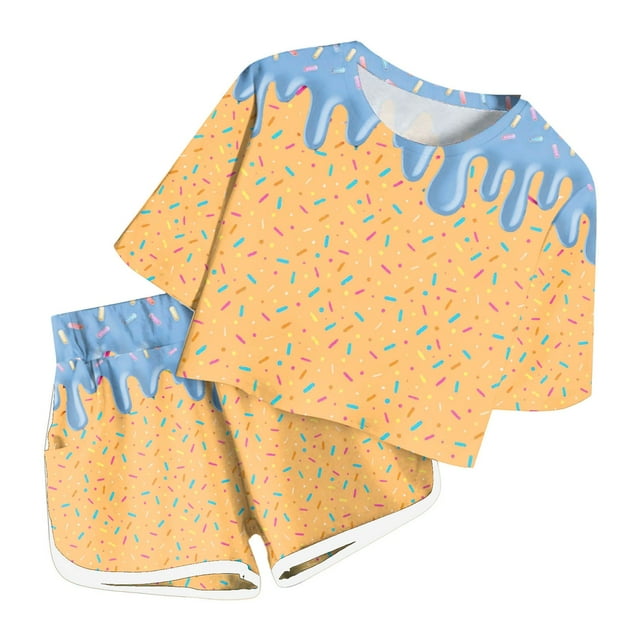 Loose Athletic Performance Quick Drying T-Shirt and Athletic Shorts Basketball Girl Outfit Set 6-7 Years