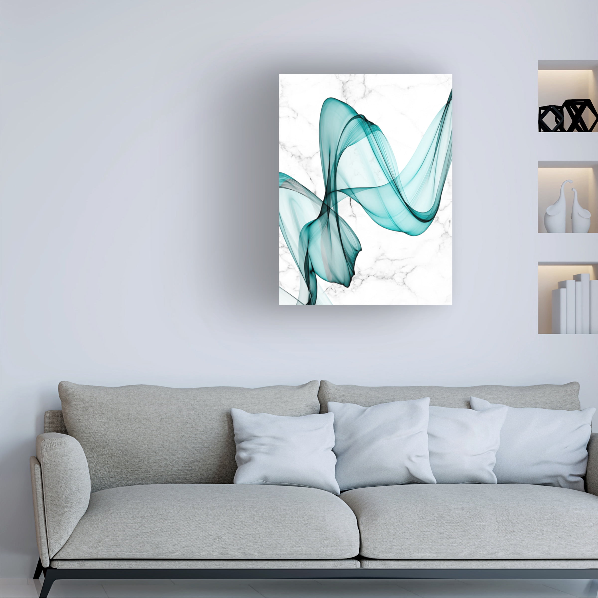 Irena Orlov 'Teal Ribbons III' Canvas Art