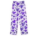 thumbnail image 6 of HaoXianJian 2 Pack Womens Pajama s Long Sleeve with Long Pajama Pant V-neck Soft Sleepwear Heart Printed Pjs Loungewear s Plus Size 2X 3X, 6 of 7