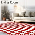 thumbnail image 2 of ODIKA 5'x7' Machine Washable Non-Slip Area Rug, Traditional Gingham Floor with Check Design High Traffic Rug, Red, 638913, 2 of 7
