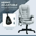 thumbnail image 3 of Office Chairs HOMCOM 6 Point Vibrating Massage Office Chair with Heat, Linen High Back Executive Office Chair with Reclining Backrest, Padded Armrests and Remote, Light Gray,Ergonomic Office Chairs, 3 of 8