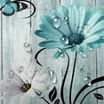 thumbnail image 5 of Rustic Farmhouse Floral Shower Curtain, Farm Boho Teal Daisy Spring Flowers and Butterfly on Country Wooden Shower Curtain for Bathroom, Turquoise Blue Wildflower Curtain with 12PCS Hooks, 70X70IN, 5 of 5