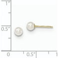 thumbnail image 2 of Primal Gold 14 Karat Yellow Gold 4-5mm Round White Saltwater Akoya Cultured Pearl Post Earrings, 2 of 4