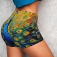 thumbnail image 4 of Rocae Peacocks for Women's Quick-Dry Running Shorts,Ladies Active Athletic Apparel Yoga Workout Gym Running Volleyball Spandex Shorts-Small, 4 of 8