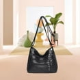 thumbnail image 6 of Fashion Retro Women Bag Shoulder Bag Soft PU Leather Bag Black, 6 of 8