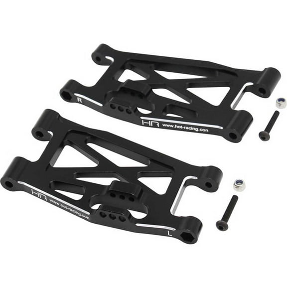 Hot Racing Black Aluminum Lower Front Arms- Super Rock Rey HRALSRR55M01 Electric Car/Truck Option Parts