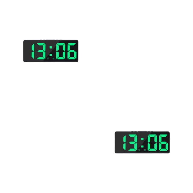 Injueey Reloj Digital LED Rectangular 5 Engranaje Función Snooze Alarmas Termómetro Type6 NO6