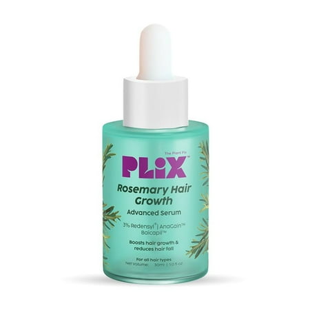 PLIX - THE PLANT FIX Rosemary Hair Growth Serum with 3% Redensyl, 4% AnaGain, 3% Baicapil, 30 ml | Stimulates Hair Growth, Increase Hair Density & Thickens Hair | For Men & Women
