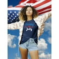 thumbnail image 2 of Happy 4Th July Garland T-Shirt Women -Image by Shutterstock, Female Large, 2 of 4