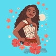 thumbnail image 2 of Girl's Moana 2 Floral Portrait Sun Graphic Cropped T-Shirt, 2 of 3