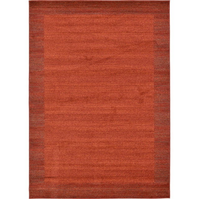 Unique Loom Del Mar Collection Contemporary Transitional Area Rug, 7' x 10', Terracotta/Red