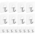 thumbnail image 1 of Hooks16, Gancho de Pared para Toallas de Viscosa Transparente Autoadhesivo (7,2 cm x 7,2 cm) para Colgar en la Pared y estantes de Techo de Cocina y baño, 22 Libras/10 kg, 1 of 5